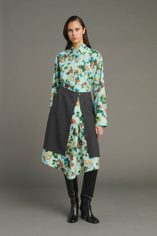 Joy skirt - Turquoise - Silk - Women