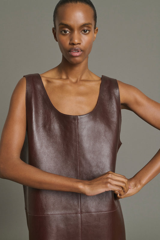 Dress Joa - Bordeaux - Leather - Women
