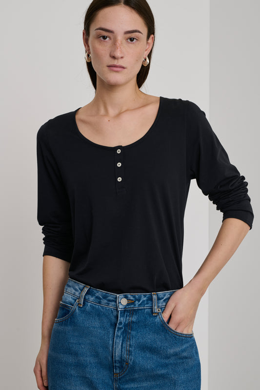 Aurelia T-Shirt - Black - Cotton - Women