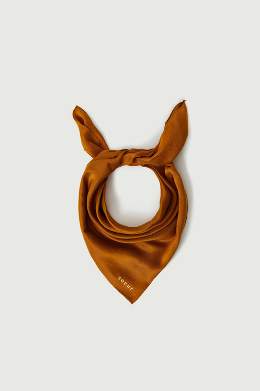 Square scarf - Orange - Silk - Women