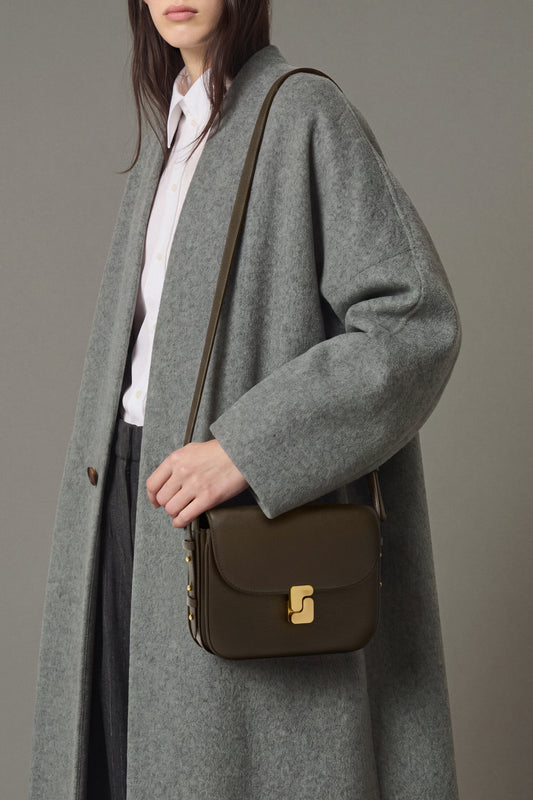 Bellissima Mini Bag - Dark Khaki Grained Leather - Soeur