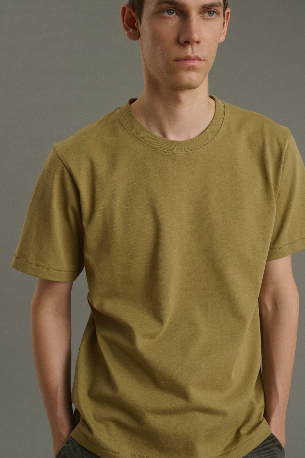 T-Shirt Owen - Light Khaki - Cotton - Men vue 3