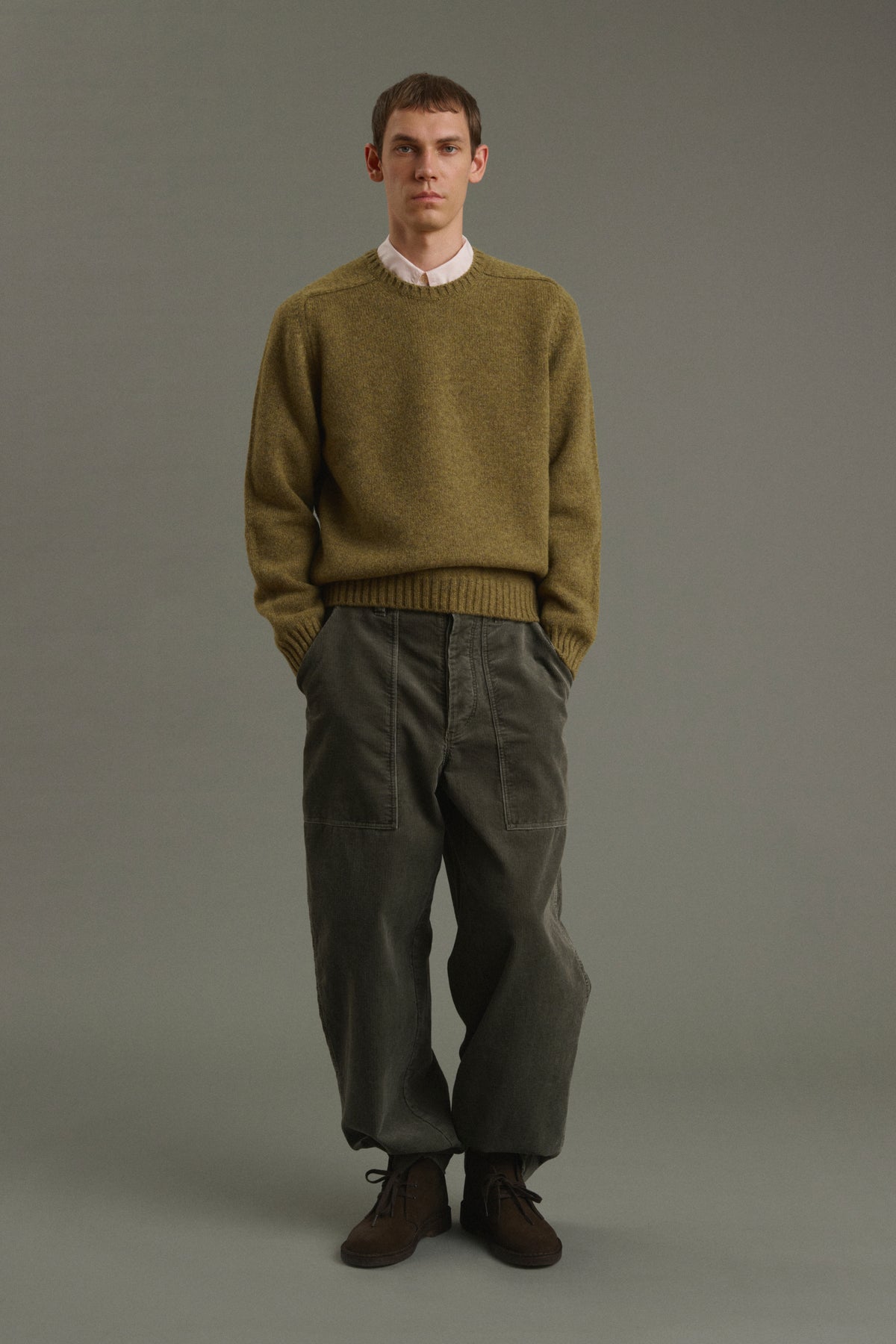 Pullover Isamu - Heathered Khaki - Wool - Men