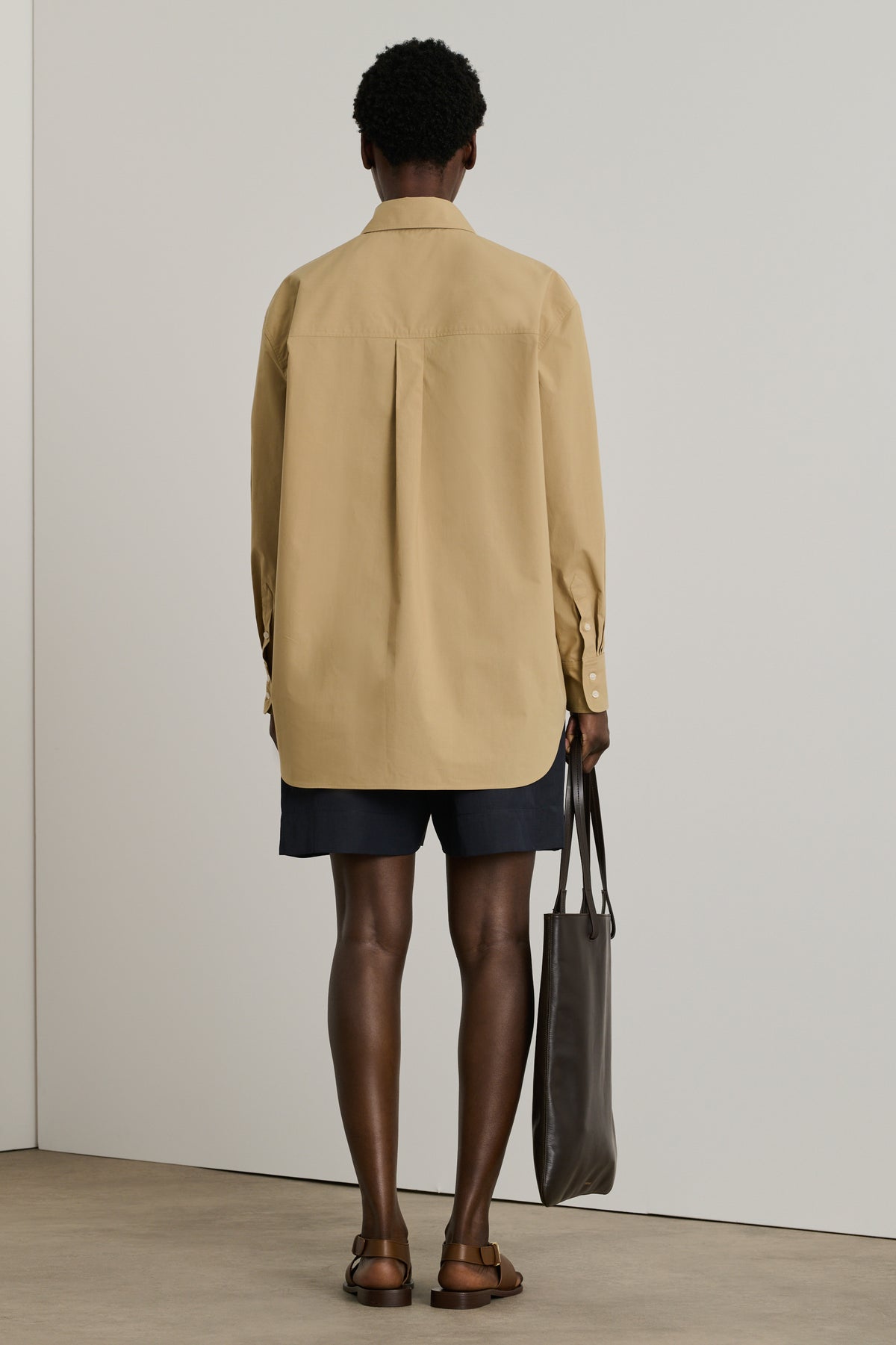 Carlotta Shirt - Dark Beige - Cotton - Women