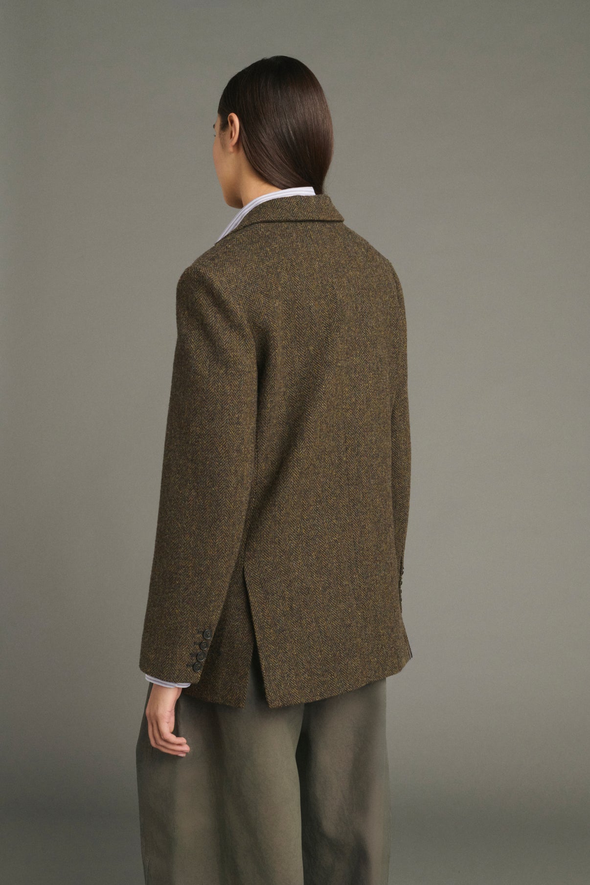 Sevres Jacket - Brown/Navy - Wool - Women vue 4