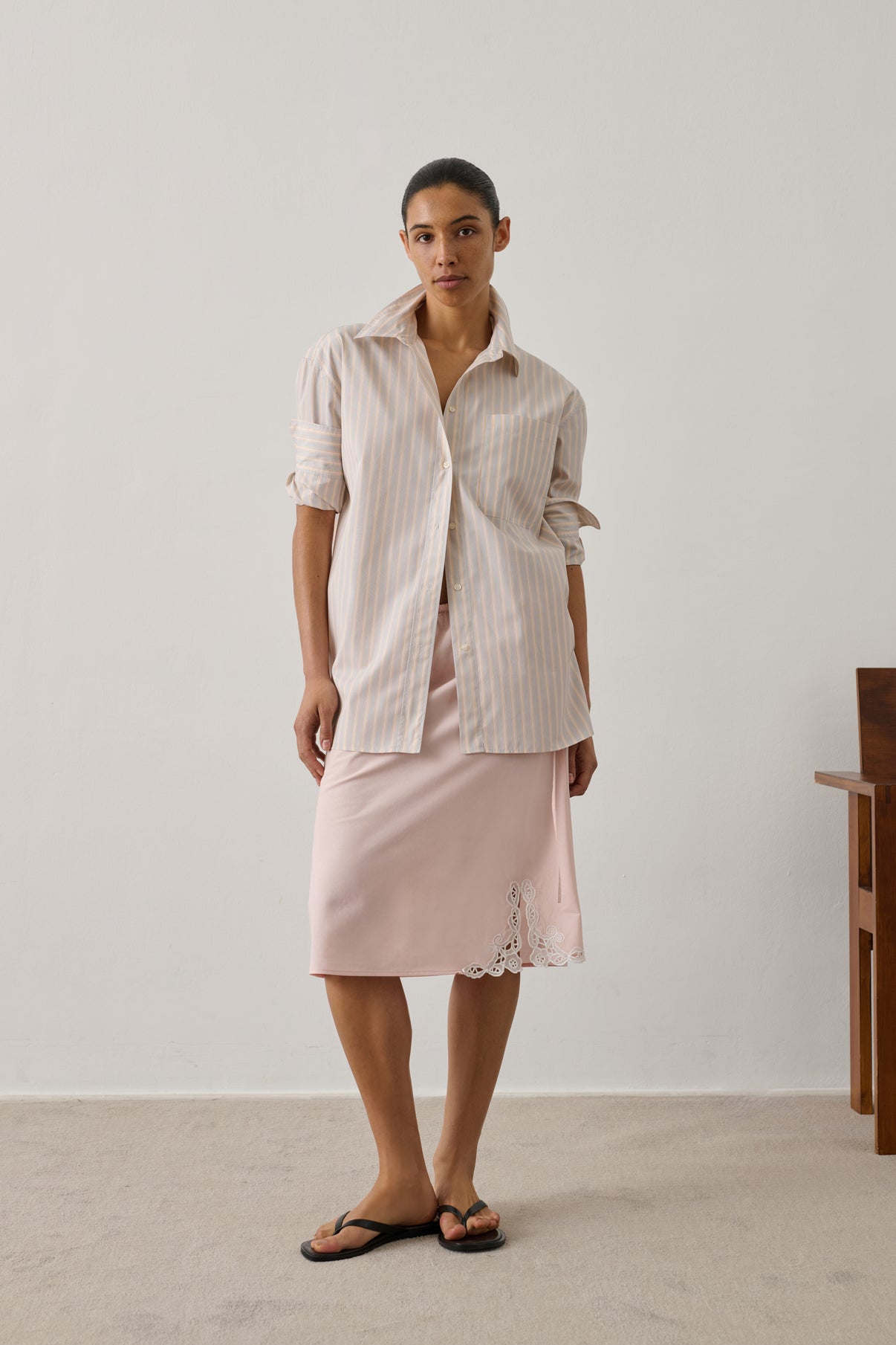 Shirt Carlotta - Orange/Grey - Cotton - Women vue 2