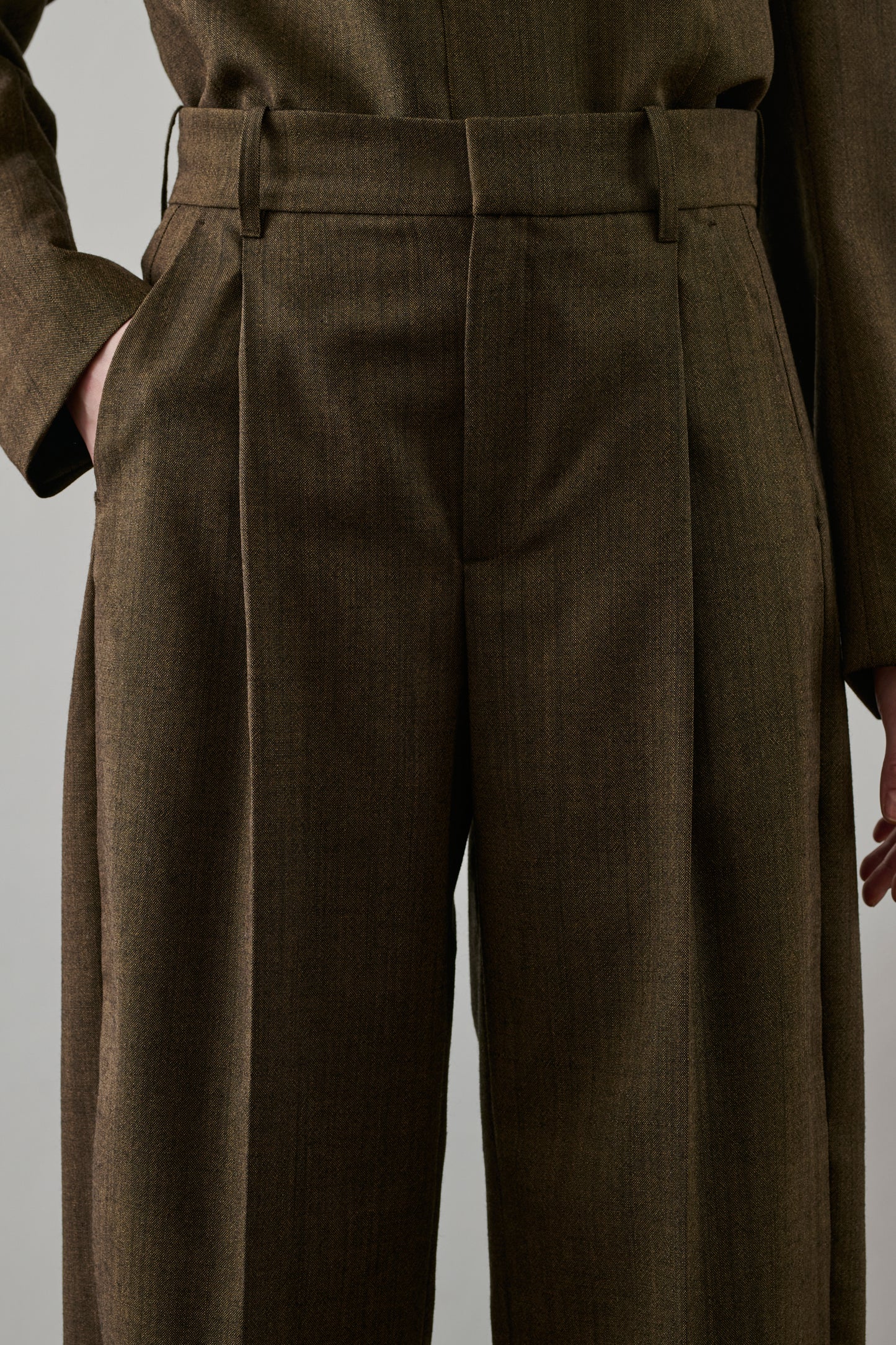 Pantalon Graham - Marron Chiné - Laine - Femme