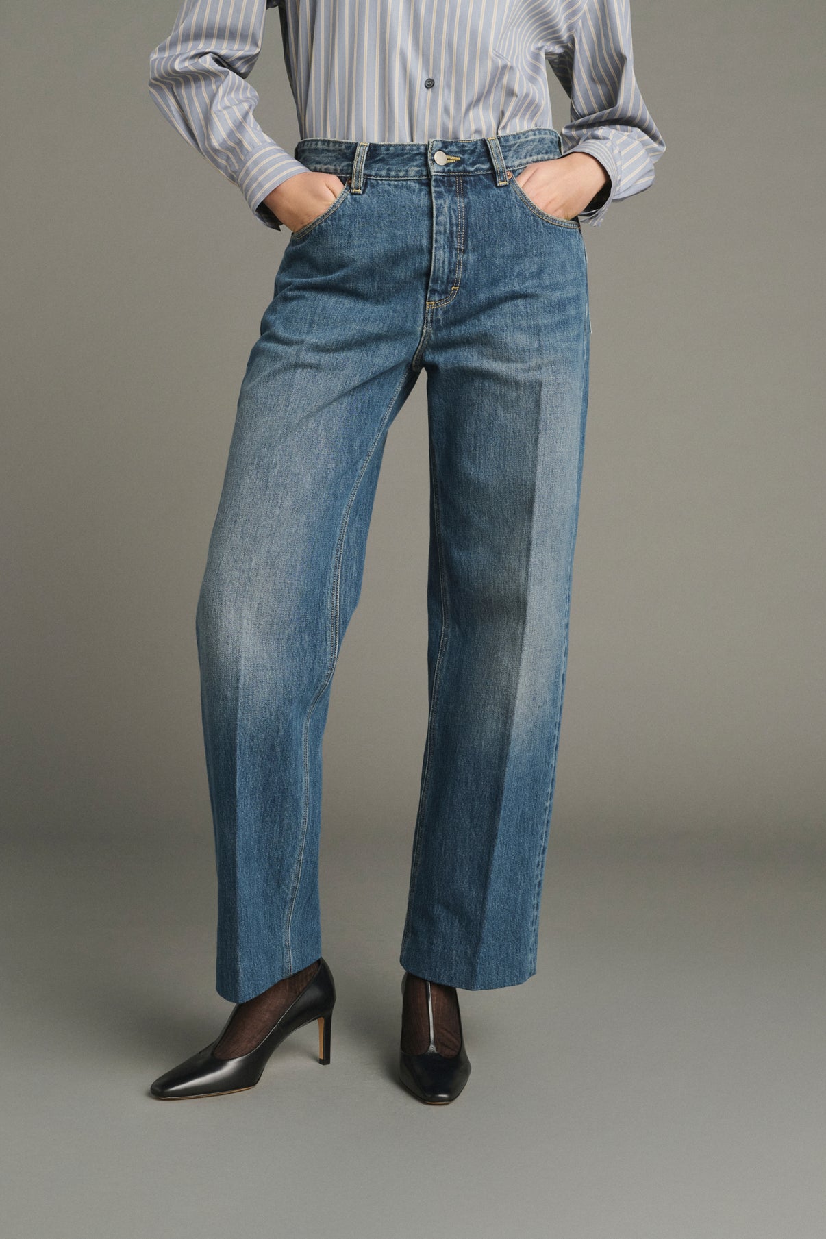Jeans Jerry - Washed Blue denim - Coton - Women vue 2