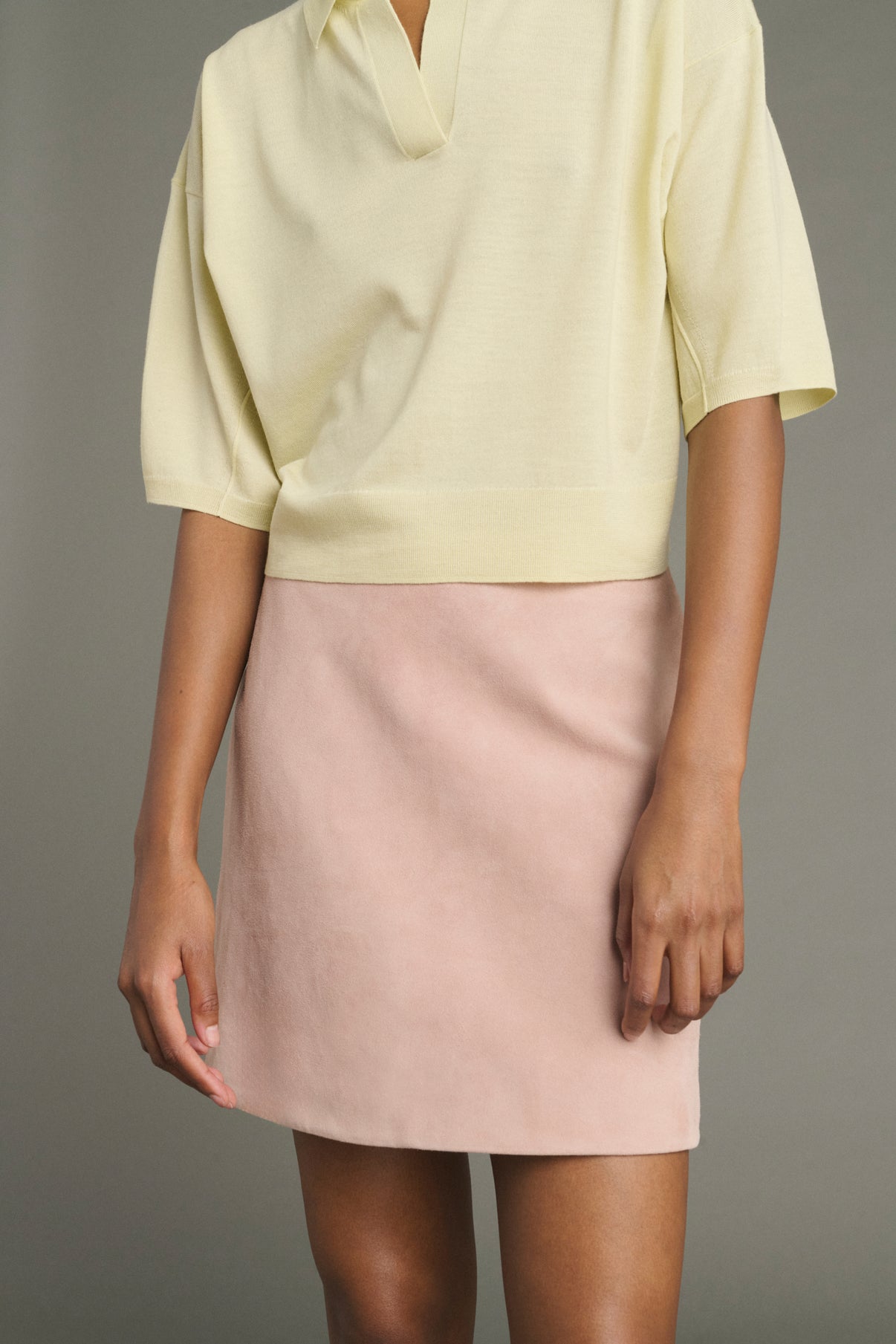 Inno skirt - Dusty Pink - Leather - Women vue 2