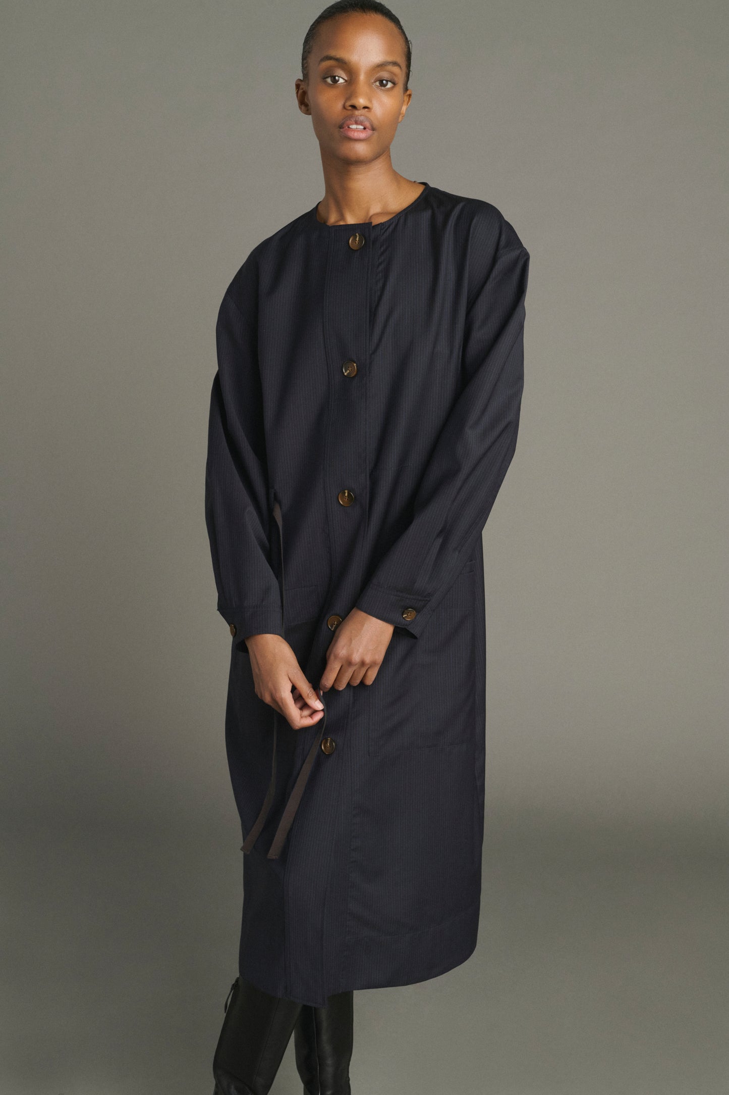 Helie Dress - Blue/Navy - Wool - Women