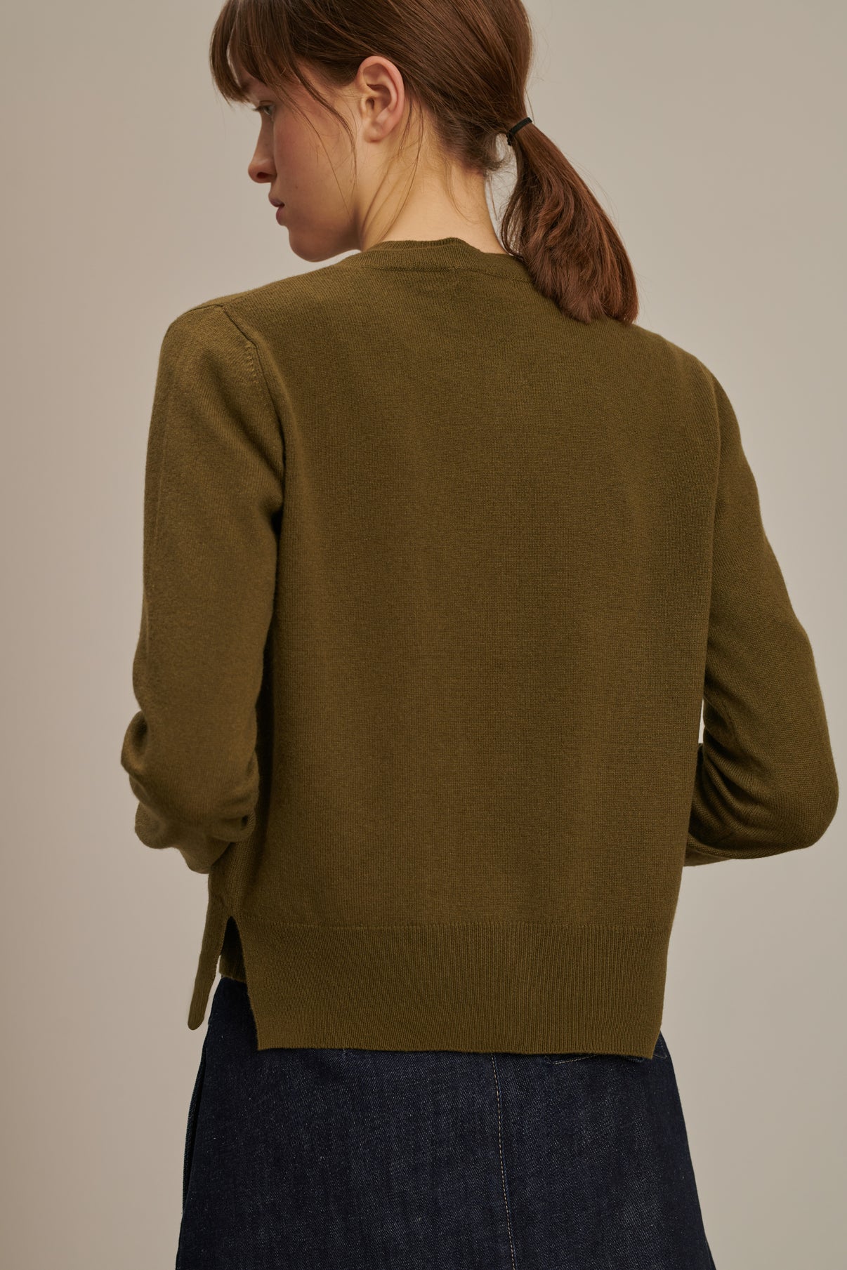 Cardigan Winner - Vert Olive - Cachemire - Femme vue 2