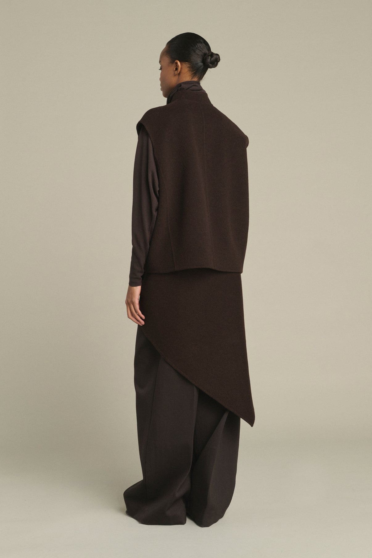 Jacket Adeline - Dark Brown - Wool - Women vue 2