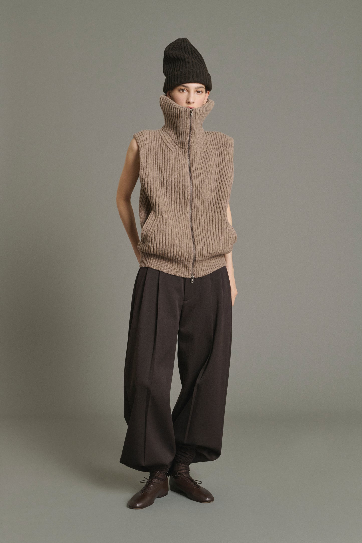Jacket Kristen - Beige Chiné - Merino Wool - Women