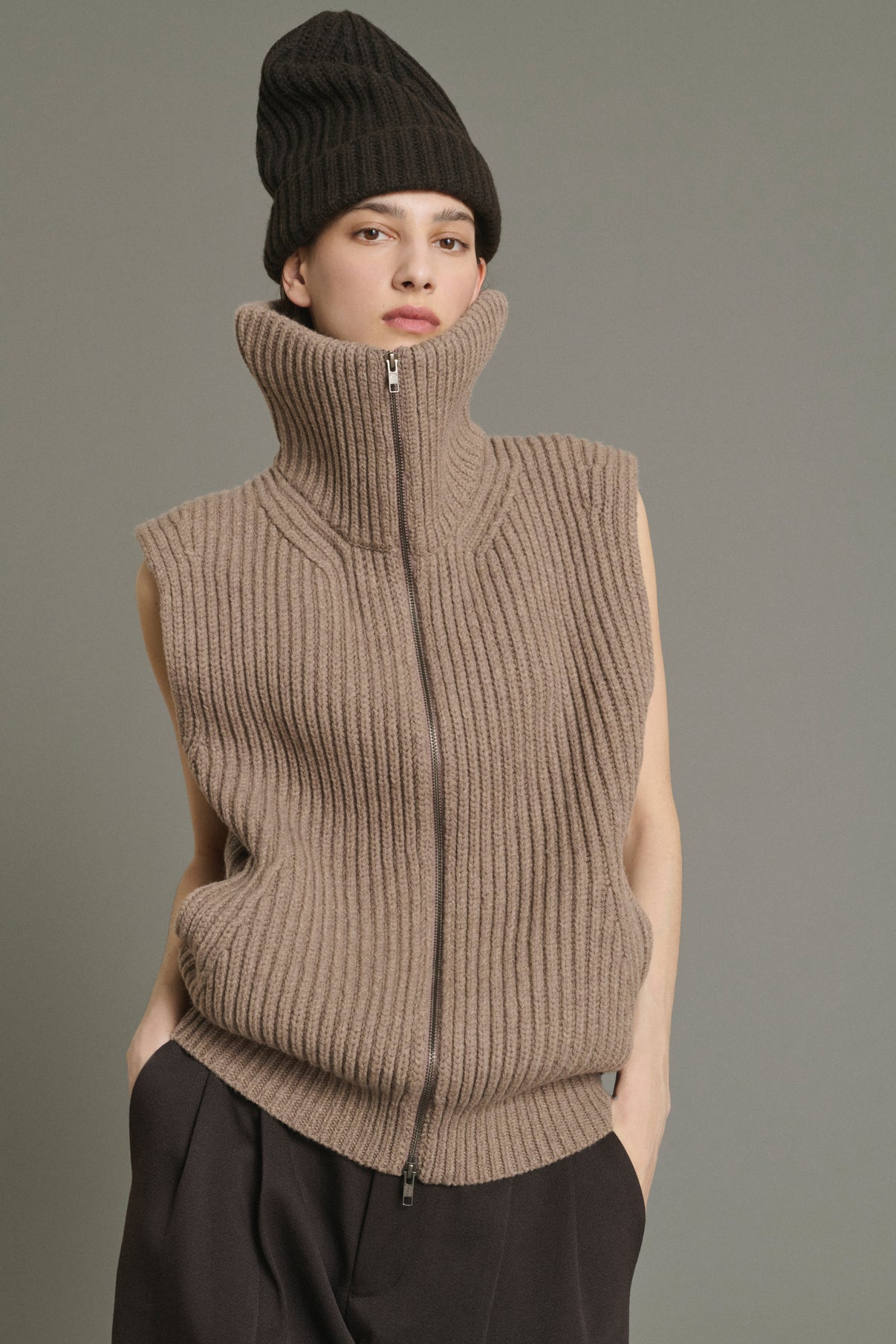 Jacket Kristen - Beige Chiné - Merino Wool - Women vue 1