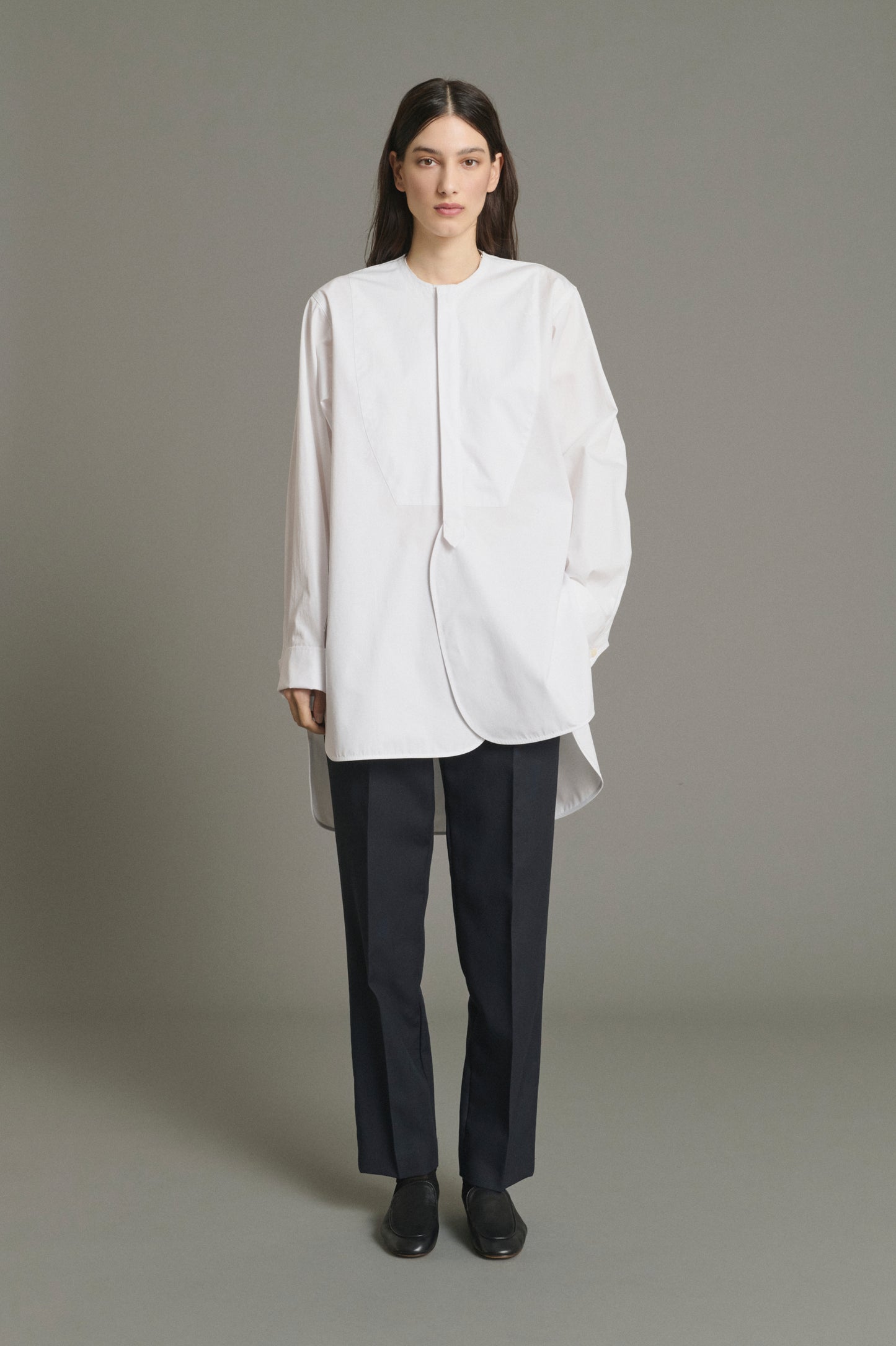 Trousers Gabriel - Navy Wool Cigarette Women's - Soeur