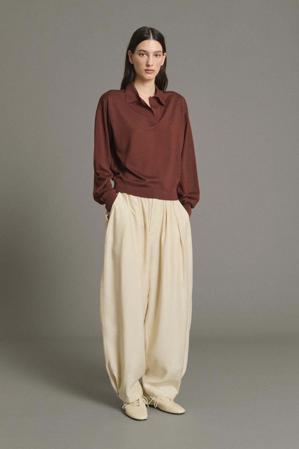 Fleming pullover - Mahogany - Merino Wool - Women vue 1