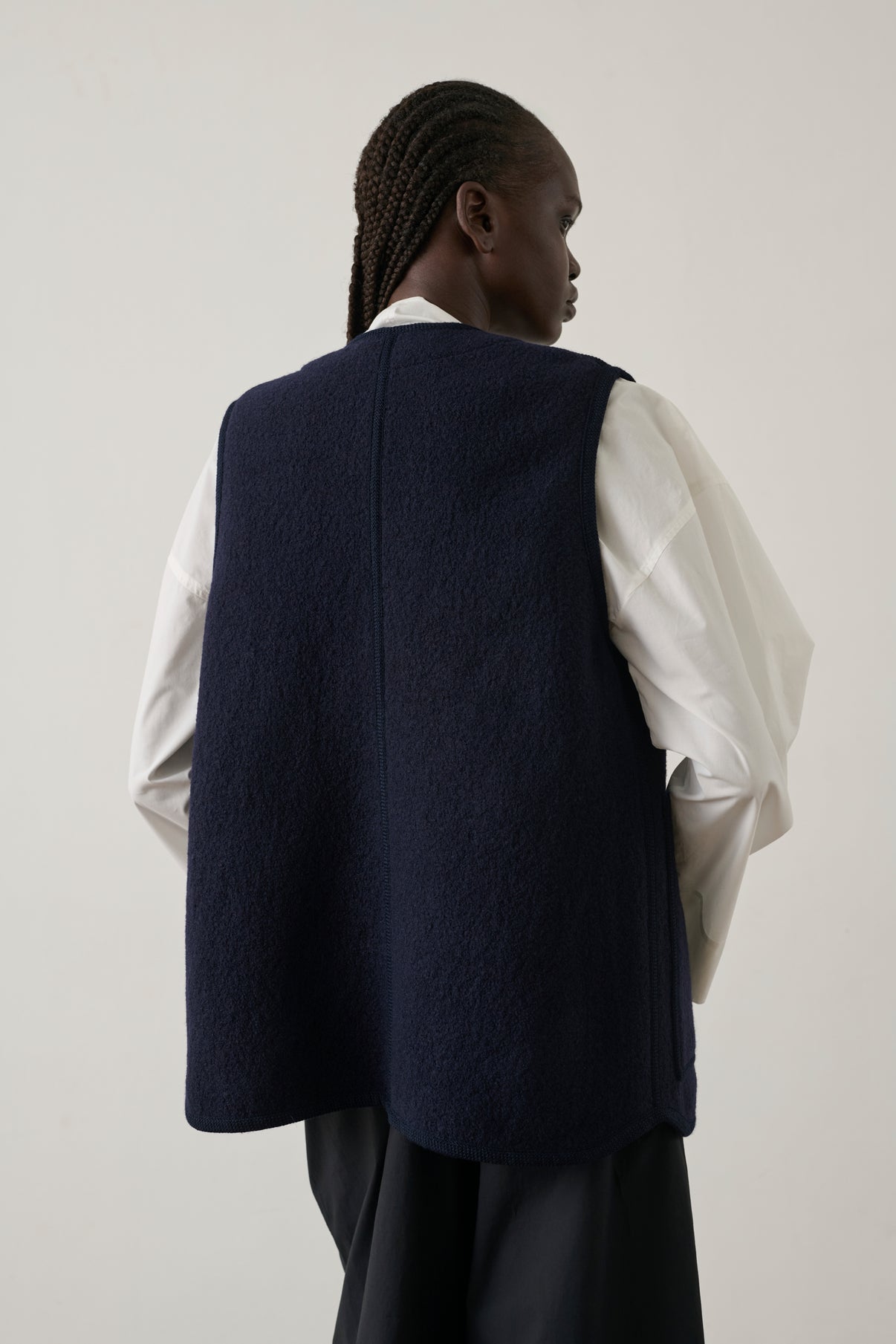 Chicago jacket - Navy - Wool - Women vue 3