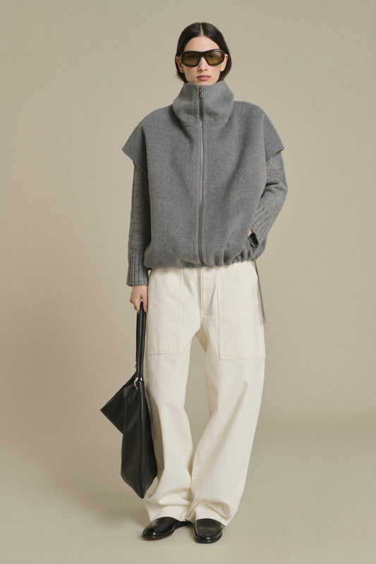 Gia tote bag - Black Smooth Leather with Eyelets - Soeur