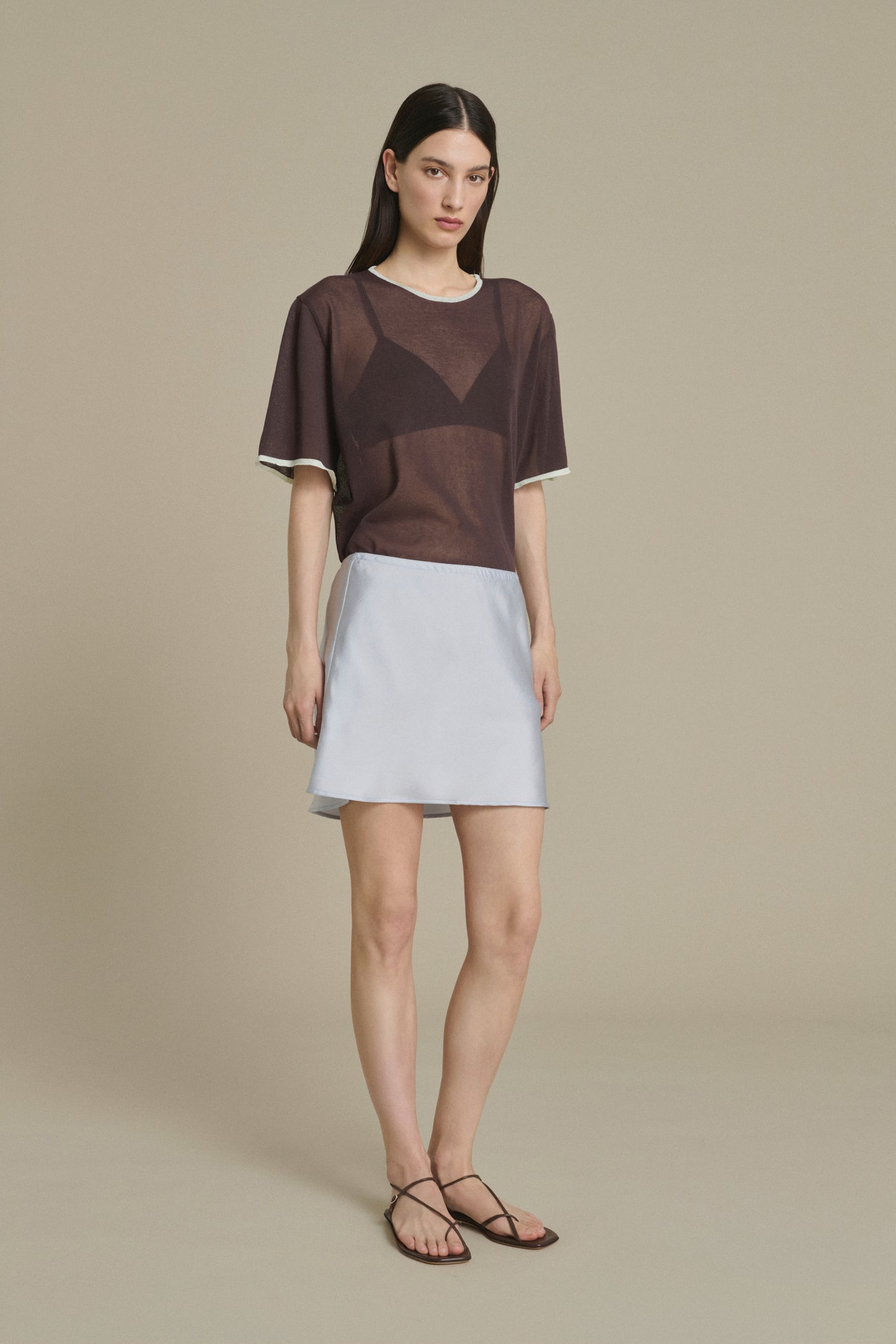 Anna mini sky blue knit skirt Soeur & TL180 - Soeur