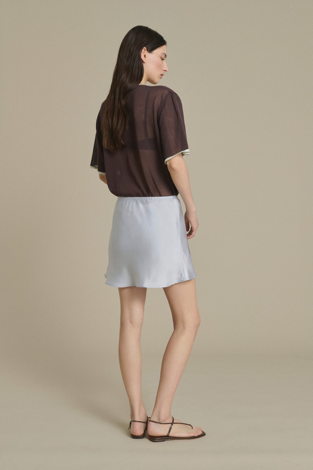 Anna mini sky blue knit skirt Soeur & TL180 - Soeur vue 2