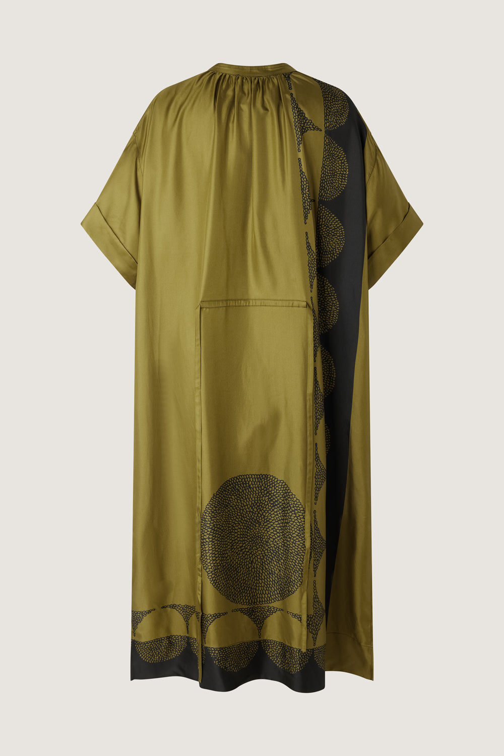 Robe Athena - Kaki/Noir - Soie - Femme vue 9